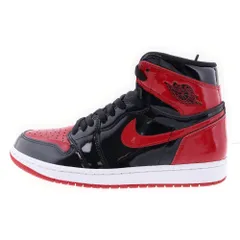 NIKE (ナイキ) AIR JORDAN 1 RETRO HIGH OG BRED PATENT 555088-063 エアジョーダン1レトロハイ ブレッド パテント ハイカットスニーカー US8/26cm ブラック/レッド