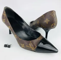 美品★LOUIS VUITTON・ルイヴィトン フェティッシュライン レディース レザー切替し モノグラム総柄 パンプス(37) カジュアル ビジネス ブランド オシャレ 靴 秋冬物 イタリア製 セレブ ヒールのサムネイル