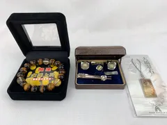 B-3.タイガーアイ　虎目　ブレスレット　タイピン　カフス　ストラップ　金運