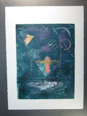 大型 リトグラフ　「legend #3」　作者不明　76x56cm　額なし