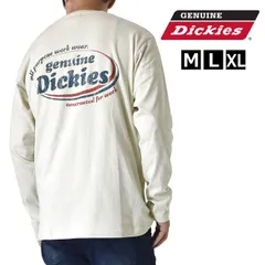 GENUINE Dickies ロンT《90アイボリー：バックロゴ柄》新品 未使用 ディッキーズ 長袖Tシャツ メンズ ビンテージ風 パウダーブリーチ 古着風 綿100％ アメカジ【B2H】【メール便2】ファッション メンズ M L XL 秋