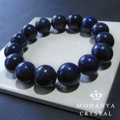 [beads578]ラピスラズリ14mm ブレスレット 15粒（天然石/ビーズ）