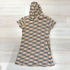 BURBERRY・バーバリー【130A／子供服】ノバチェックワンピース・フード付き