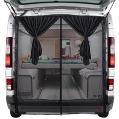 【新着商品】カー用品 ハイエース等用 160cm*160cm 目隠し 通気性よし 1枚入り 車中泊 車中泊 メッシュ 換気 虫除け ブラック バックドア専用 遮光 カーテン 楽らくマグネット 二重構造 CT115 網戸 リアゲート 車用 防虫ネット ZATOO