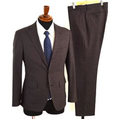 5XF142】blazer's bank.com スーツカンパニー 2つボタン シングルスーツ S YA4 ダークブラウン チェック ノータック 3600190 夏物 春夏 【中古】【メンズビジネス】202506