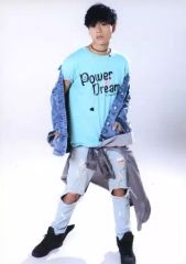[중고] 원시 사진(남성) BOYS AND MEN/요시하라 마사토/전신·의상 하늘색.T셔츠·왼손 허리/Power Of Dream 생 사진