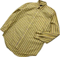 CHAPS RALPH LAUREN ☆ イエロー ストライプ ボタンダウン 長袖 シャツ M ゆるだぼ アメカジ 人気 古着 チャップス ラルフローレン■FC209