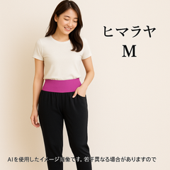 AB0442 ヒマラヤ &life ヨガパンツ Mサイズ ブラック×パープル ストレッチ素材 スポーツウェア 春 夏