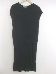 ◇ chocol raffine robe リブ バックスリット フレンチスリーブ 膝下丈 ワンピース サイズF ブラック レディース P  【中古】 【1209300018039】