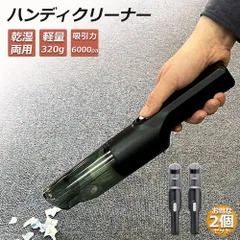 ハンディクリーナー 2個セット 車用掃除機 コードレス 車 強力 カークリーナー 充電式 ハンディ掃除機 車載 120W 6000pa 超軽量 乾湿掃除機 乾湿両用クリーナー USB充電式 宅内 小型車両対応