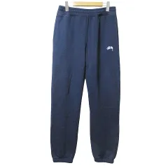 ステューシー STUSSY 美品 21SS STOCK LOGO スウェットパンツ 116481 裏起毛 ガーメントダイ 後染め加工 ロゴ刺繡 S 紺 ネイビー Xのサムネイル