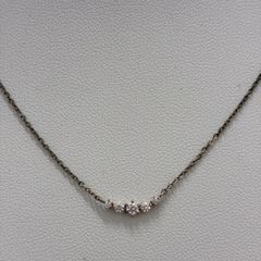 [Y1003]4℃ ヨンドシー 石付 ネックレス シルバー 箱なし