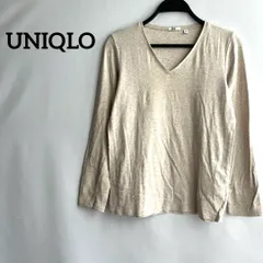 UNIQLOユニクロVネック長袖トップス無地シンプルXL大きいサイズ