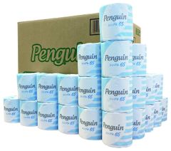 【新着商品】【ケース販売】丸富製紙 ペンギン トイレットロール 個包装 65m 1Rシングル 60 個入り