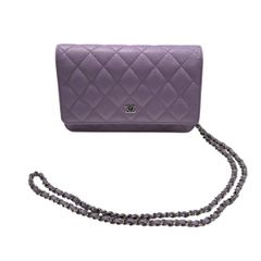 中古】 CHANEL シャネル 19 スモール フラップ ウォレット ピンク SV  