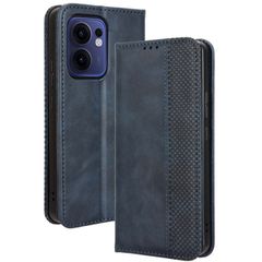 OPPO Reno13 A ケース 手帳 チェック柄 合革 レトロ 手帳 ケース 【Color】ネイビー
