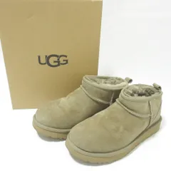 美品 UGG アグ W CLASSIC ULTRA MINI クラシックウルトラミニ ムートン ショートブーツ 1116109 US7 24cm ベージュ レディース 古着 中古 USED
