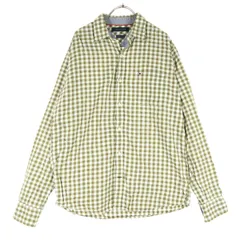 TOMMY HILFIGER トミーヒルフィガー チェック柄 長袖 コットンシャツ ベージュ系 メンズ 古着