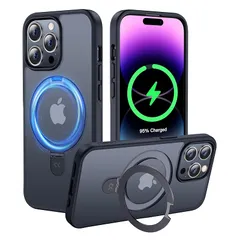 【2024必見！4in1多機能満載】CASEKOO iPhone14Pro 用 ケース 隠しスタンド 横縦両立 米軍MIL規格 耐衝撃 MagSafe対応 スマホケース 薄形半透明 マット仕上げ 指紋防止 ストラップホール付き ワイヤレス充電対応 アイフォ 1