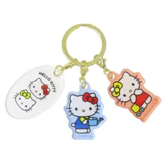 【メール便】ハローキティ キーリング 3チャームキーホルダー サンリオ ティーズファクトリー アクリルキーホルダー アクキー キャラクター グッズ 
