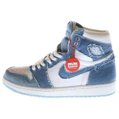 NIKE (ナイキ) WMNS AIR JORDAN 1 HIGH OG DENIM ウィメンズ エア ジョーダン1 デニム ハイカットスニーカー ホワイト/インディゴブルー US10/27cm DM9036-104