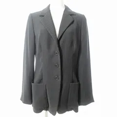ジョルジオアルマーニ GIORGIO ARMANI ストライプ テーラードジャケット ドット裏地 黒 42 国内正規品 0710 ■GY26のサムネイル
