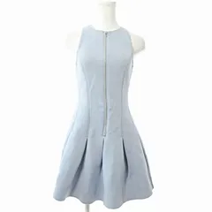 ティーバイアレキサンダーワン T by Alexanderwang ノースリーブ ワンピース ミニ丈 フレア タック XS サックスブルー 0116 STKのサムネイル