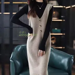 ニット ノースリーブ ワンピース レディース ジレ 春秋冬 女子会 40代 60代 旅行 シニア きれいめ お出かけ カジュアル 30代 通勤 50代 オシャレ ant4y837337