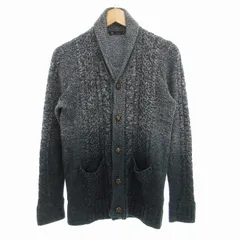 メンズメルローズ MEN'S MELROSE ニットカーディガン ミドル丈 ショールカラー グラデーション 4 LL 緑 グリーン グレー /UO 1022のサムネイル