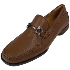 サルヴァトーレフェラガモ Salvatore Ferragamo ダブル ガンチーニ ローファー ロゴ ビジネス 靴 ローファー レザー ブラウン メンズ 【中古】のサムネイル