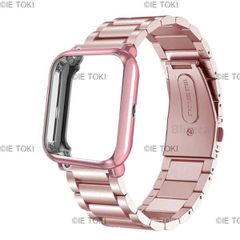 Amazfit用のステンレススチールストラップ Apple Watch用の金属保護ストラップ スクリーン付き Amazfit Bip 5 3 s u pro lite gts4 3  2e mini