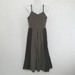 ◇ GORGE 切替 スウェード風 プリーツ ロング キャミソール ワンピース サイズF ダークブラウン系 レディース E  【1304050010279】のサムネイル