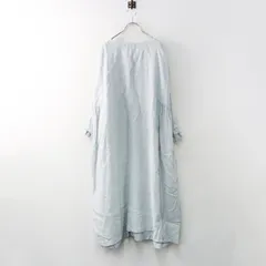 今季 定価4.5万 2025SS ネストローブ nest Robe リネン備長炭染めレイヤードフリルワンピース F/ライトブルー ドレス【2400014454253】のサムネイル