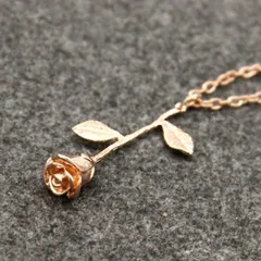 人気 バラ ネックレス ローズゴールド 薔薇 ペンダント シンプル モチーフ 花 フラワー レディース かわいい おしゃれ アクセサリー 韓国