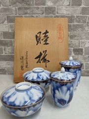 清水焼 睦揃 精華菊絵 青い花柄の食器セット（木箱付き） - メルカリ