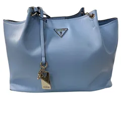 ♪2888 GUESS トートバッグ Tangey Girlfriend Carryall スカイブルー 中古 ゲス 水色のサムネイル