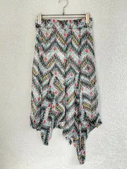 未使用 ISABEL MARANT ETOILE　イザベルマランエトワール 36 ブルー×レッド×ホワイト シルクマルチ総柄アシン