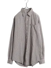 【お得なクーポン配布中!】 ラルフローレン チェック 長袖 シャツ メンズ L / 古着 POLO JEANS CO ポロ コットン マルチカラー 薄手 ポケット付き 星条旗 ワンポイント