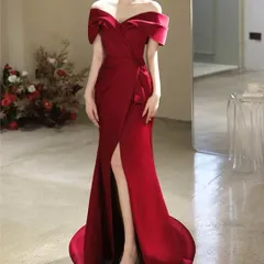 オフショル シンプルなマーメイドイブニングドレス?.?