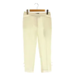 エムズグレイシーM'S GRACY 新品‼︎パールが可愛いホワイトクロップドパンツ リボン付きクロップドパンツ | msgracy