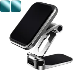 [BOEN] スマホホルダー スマホスタンド マグネット 車載ホルダー 高級合金素材 多機種対応 多重固定 片手操作 超強磁力Phone/Sony/LG/SHARP/Xiaomi/OPPOなど4-7インチ多機種対応 メタルプレート付き