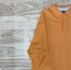 【TOMMY HILFIGER】  ヴィンテージ  ポロシャツ オレンジ色 L