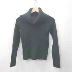 ◇ ⊇ LOUERE ルエレ リブ系 カジュアル系 長袖 リブ編みタートルネック サイズＬ ブラック系 レディース E  【1507250011545】