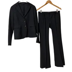RE194 【美品】Theory セオリー セットアップ スーツ ジャケット＆ワイドパンツ ブラック 日本製 レディース 2サイズ