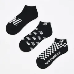 ニューバランス 靴下 3足組 メンズ レディース newbalance ショートレングス3Pソックス 23-29cm  チェッカー柄 NBロゴ総柄 スポーツ   ロゴソックス くつ下  男女兼用 黒/LAS35704-AS8