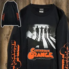 ⭐︎ クロックワークオレンジ 時計じかけのオレンジ CLOCKWORK ORANGE 黒 ムービー 長袖 Tシャツ ロンT 映画 洋画 名作 古着 デザイン プリント ビンテージ ヴィンテージ vintage  2980 p10/