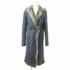 ニナリッチ NINA RICCI ムートンコート ジャケット ロング ラムスキン ラムレザー 36 黒 0109 ●ECOのサムネイル