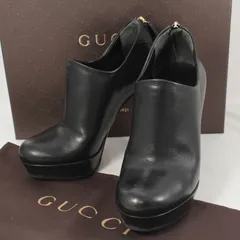 GUCCI レザー プラットフォーム ブーツ 22cm