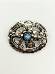 【ITVDAQ0KP1T8】Georg Jensen ジョージジェンセン ヴィンテージ sv925  138  花 植物 ムーンストーン ブローチ 11g