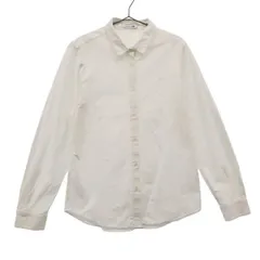 ラコステ ストライプ 長袖 シャツ 40 ホワイト LACOSTE ロゴ刺繍 レディース 古着 【231203】